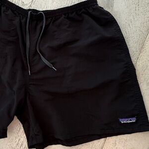 Patagonia Mens XXL 5” - Black Baggies Shorts netplus lined drawstring pristine